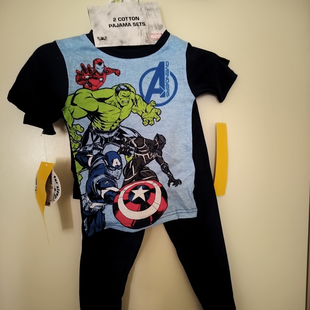 Marvel Avengers Kids Costume Pajama Set - Blue and Black